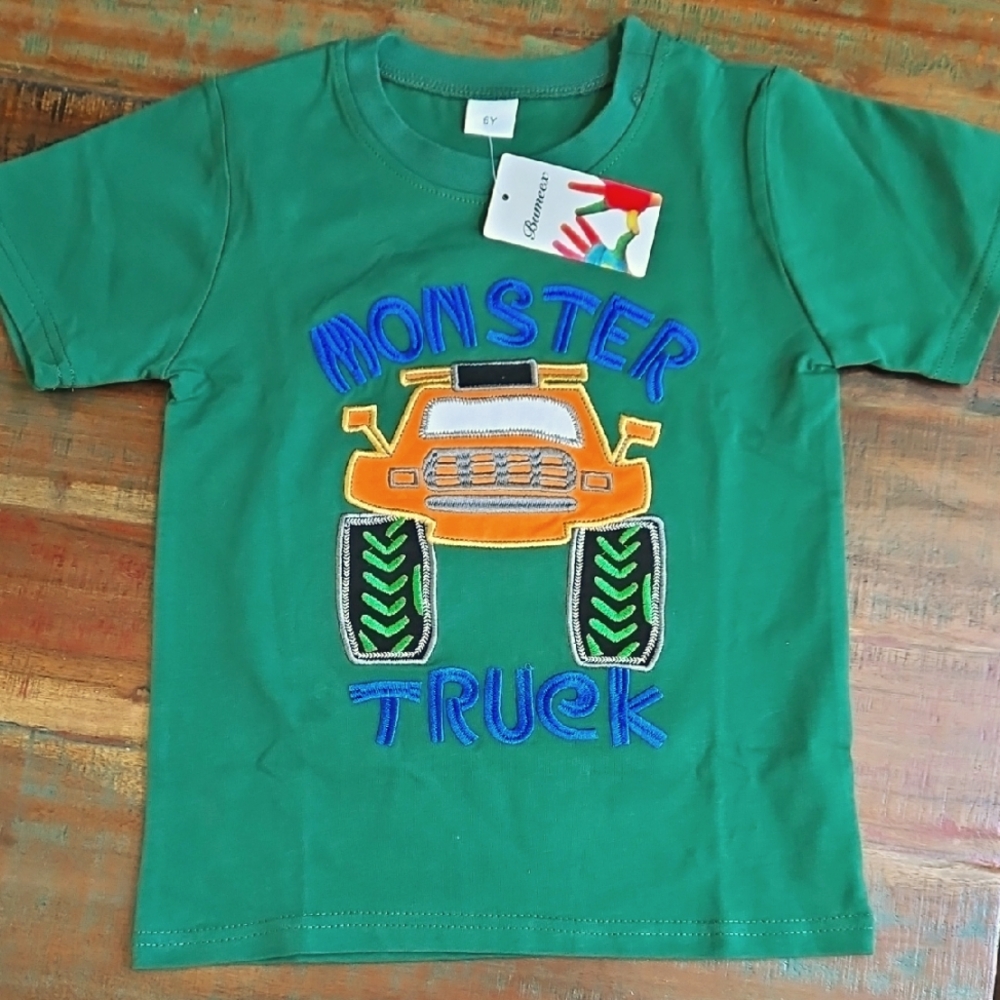 Green Monster Truck T-Shirt